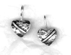 hand hammered heart earrings
